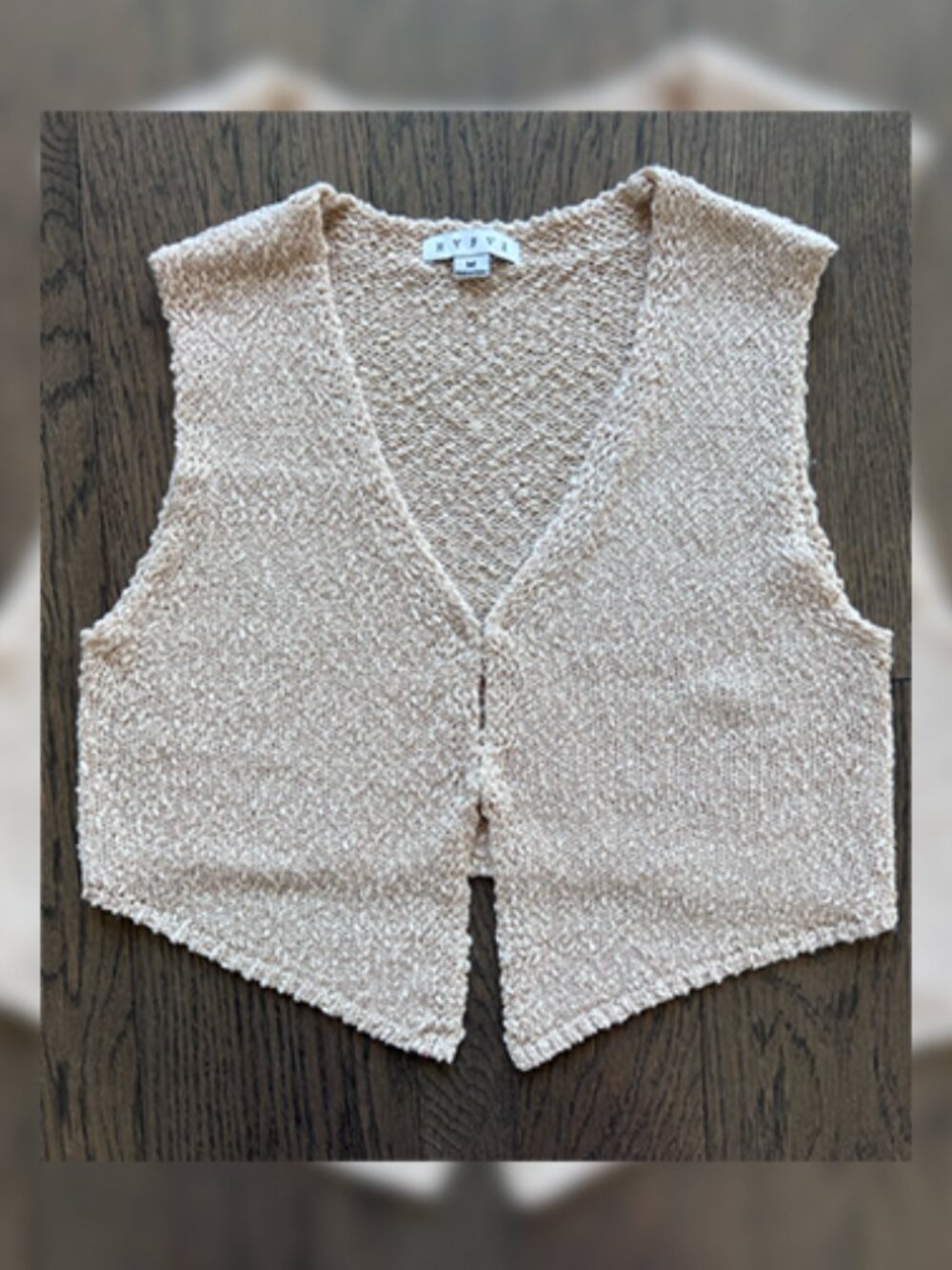 NWOT HYFVE Textured Cropped Sweater Vest Beige - M